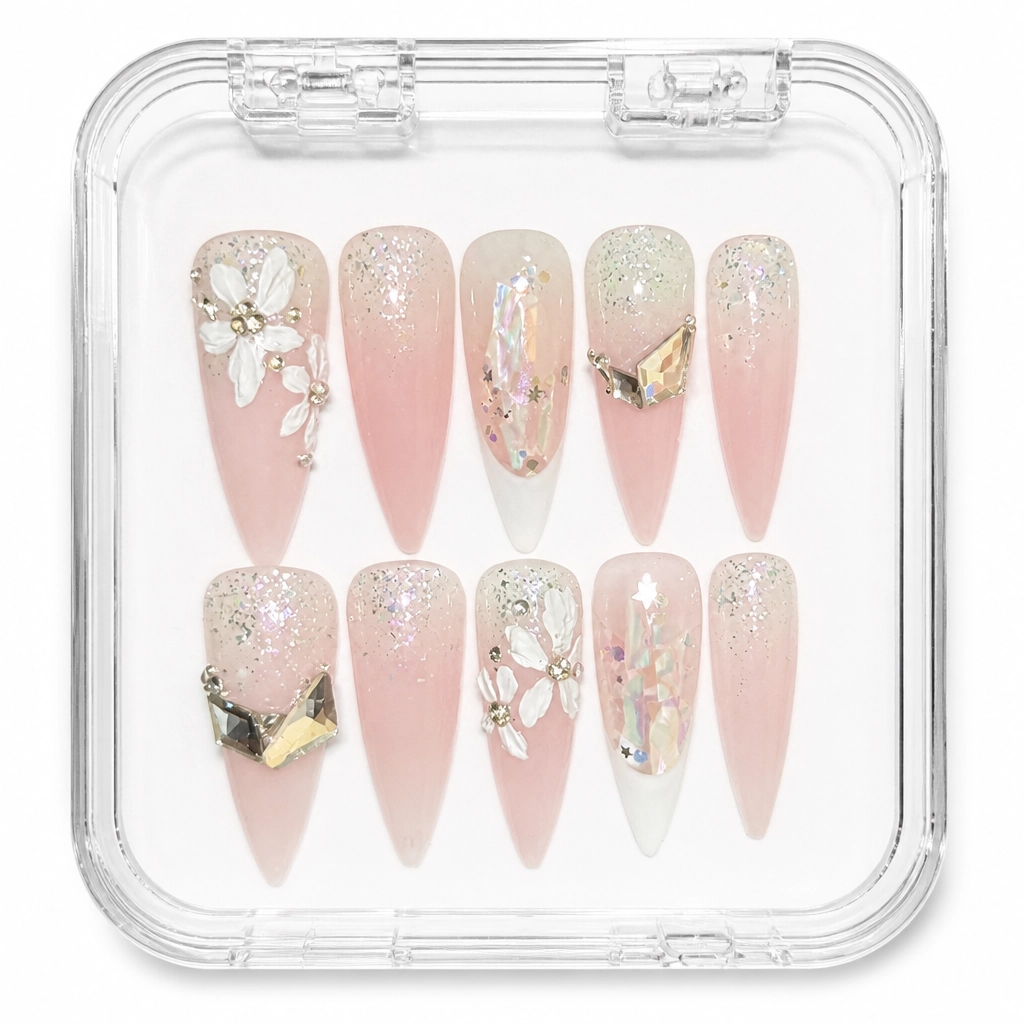 Press-on Nails Wholesale $6.90 Crystal Garden Fairy by Yabe Vietnam