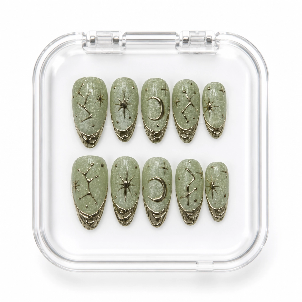 Press-on Nails Wholesale $6.90 Celestial Sage by Yabe Vietnam