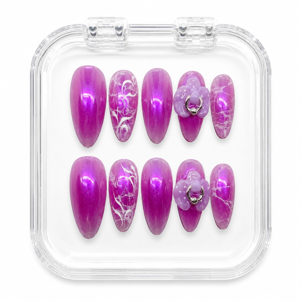 Press-on Nails Wholesale $6.90 Purple Orchid Dream by Yabe Vietnam