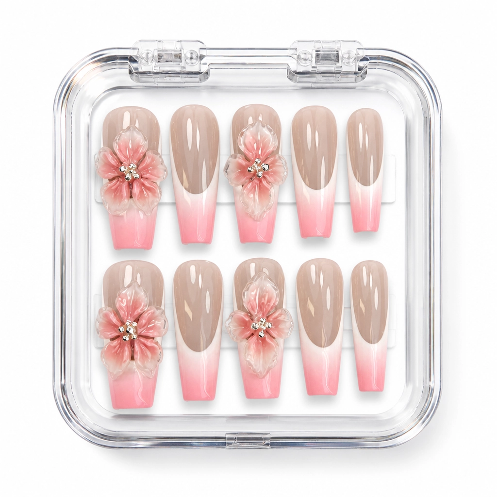 Press-on Nails Wholesale $7.90 Floral Elegance by Yabe Vietnam