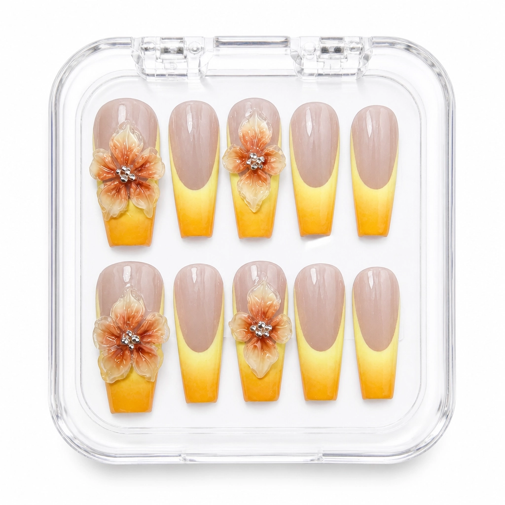Press-on Nails Wholesale $7.90 Orange Blossom by Yabe Vietnam