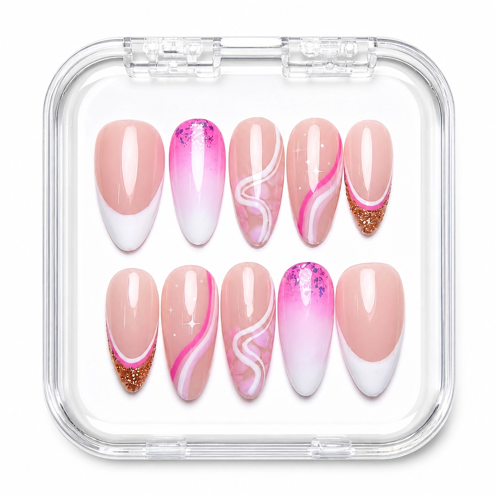Press-on Nails Wholesale $7.90 Rose Quartz Elegance by Yabe Vietnam