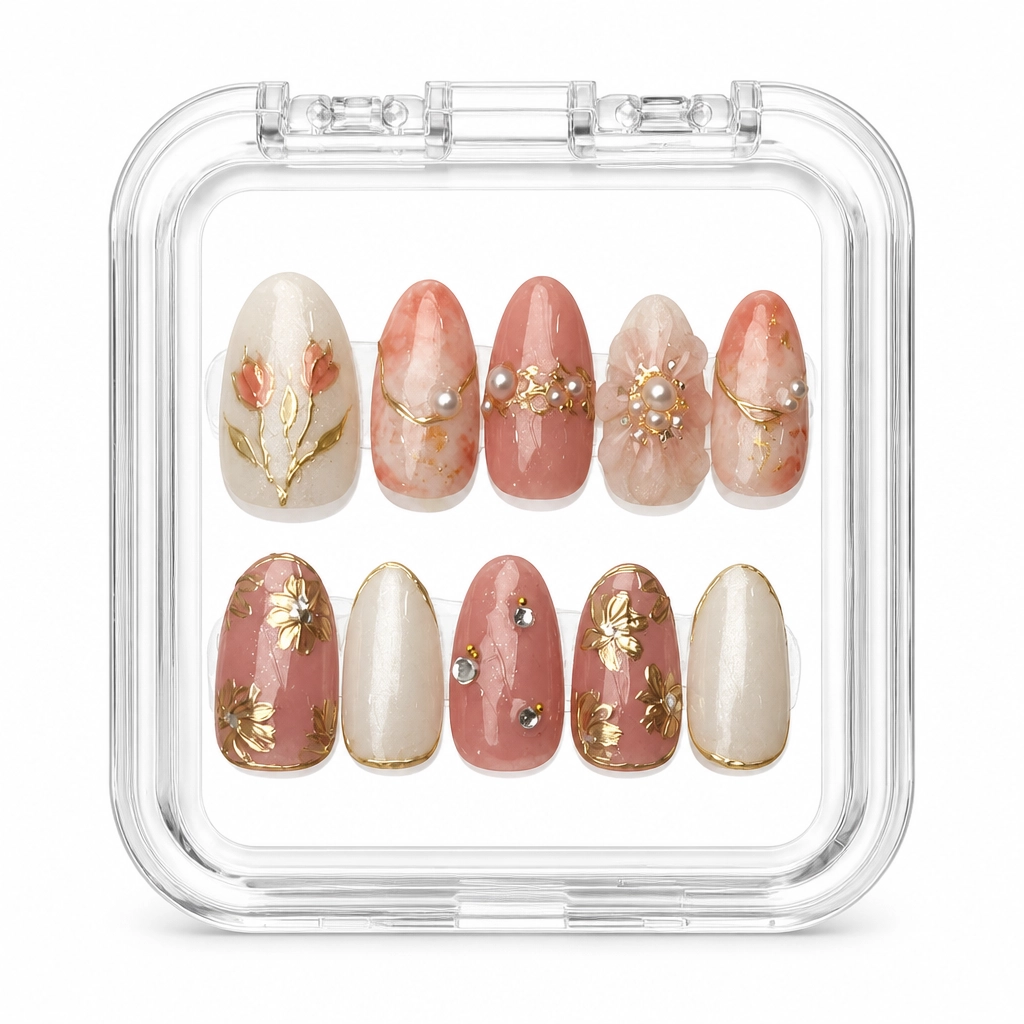 Press-on Nails Wholesale $7.90 Blush Floral by Yabe Vietnam