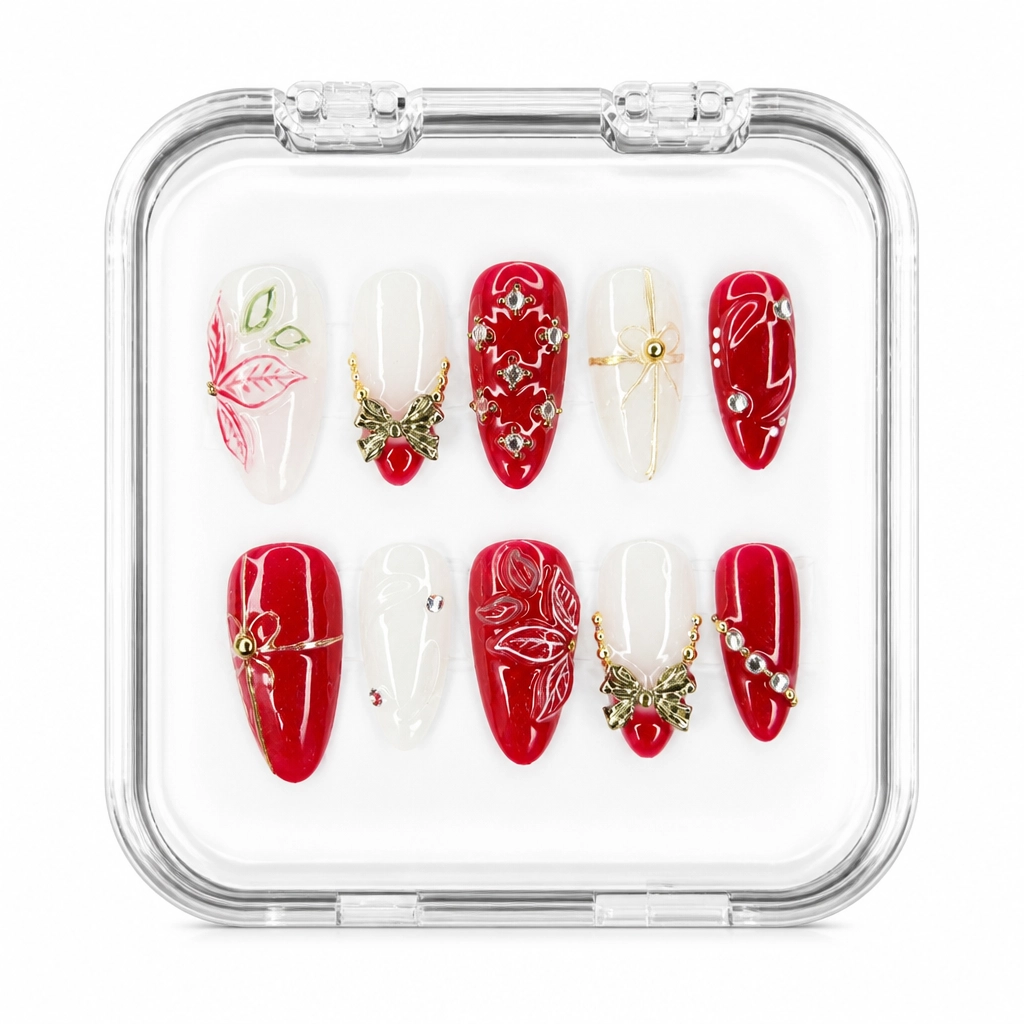 Press-on Nails Wholesale $7.90 Crimson Elegance by Yabe Vietnam