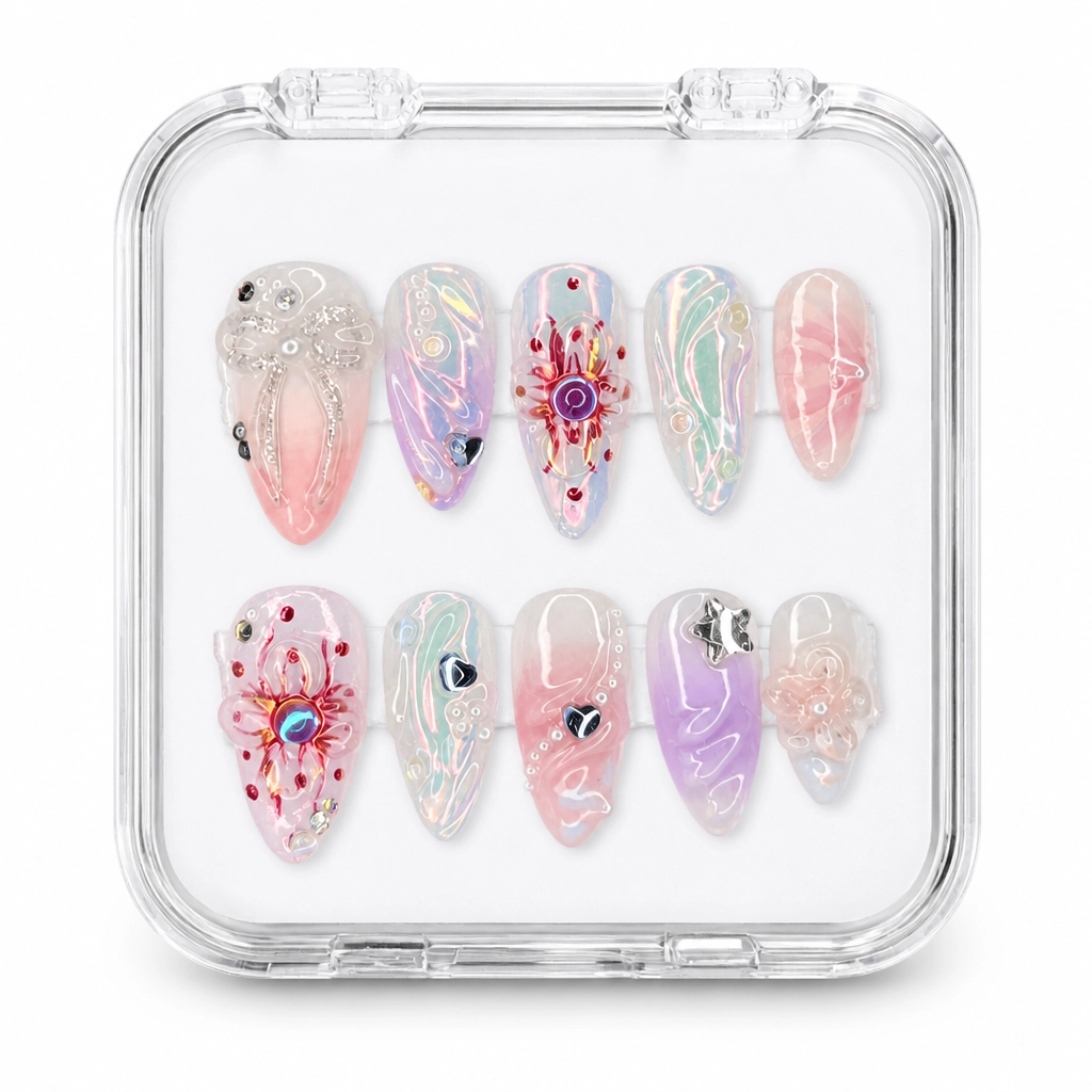Press-on Nails Wholesale $7.90 Cosmic Bloom by Yabe Vietnam