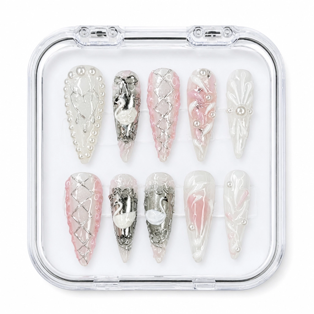 Press-on Nails Wholesale $7.90 Crystalline Elegance by Yabe Vietnam