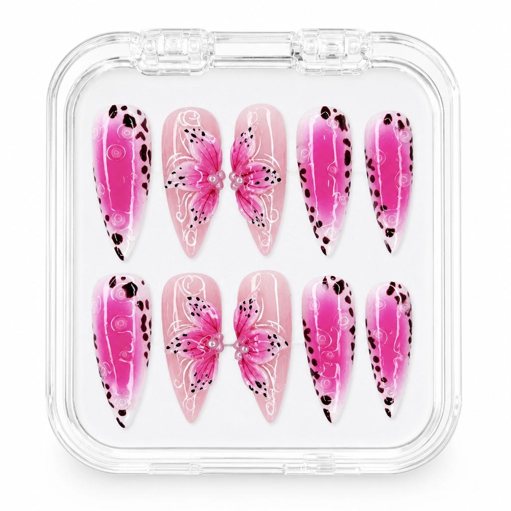 Press-on Nails Wholesale $7.90 Butterfly Garden Ballerina by Yabe Vietnam