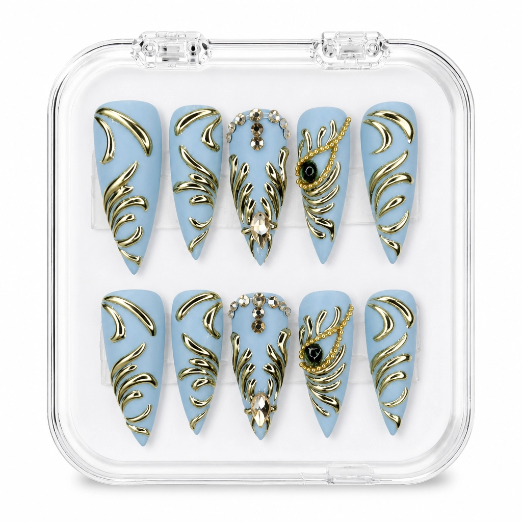 Press-on Nails Wholesale $7.90 Gilded Feather Luxe by Yabe Vietnam