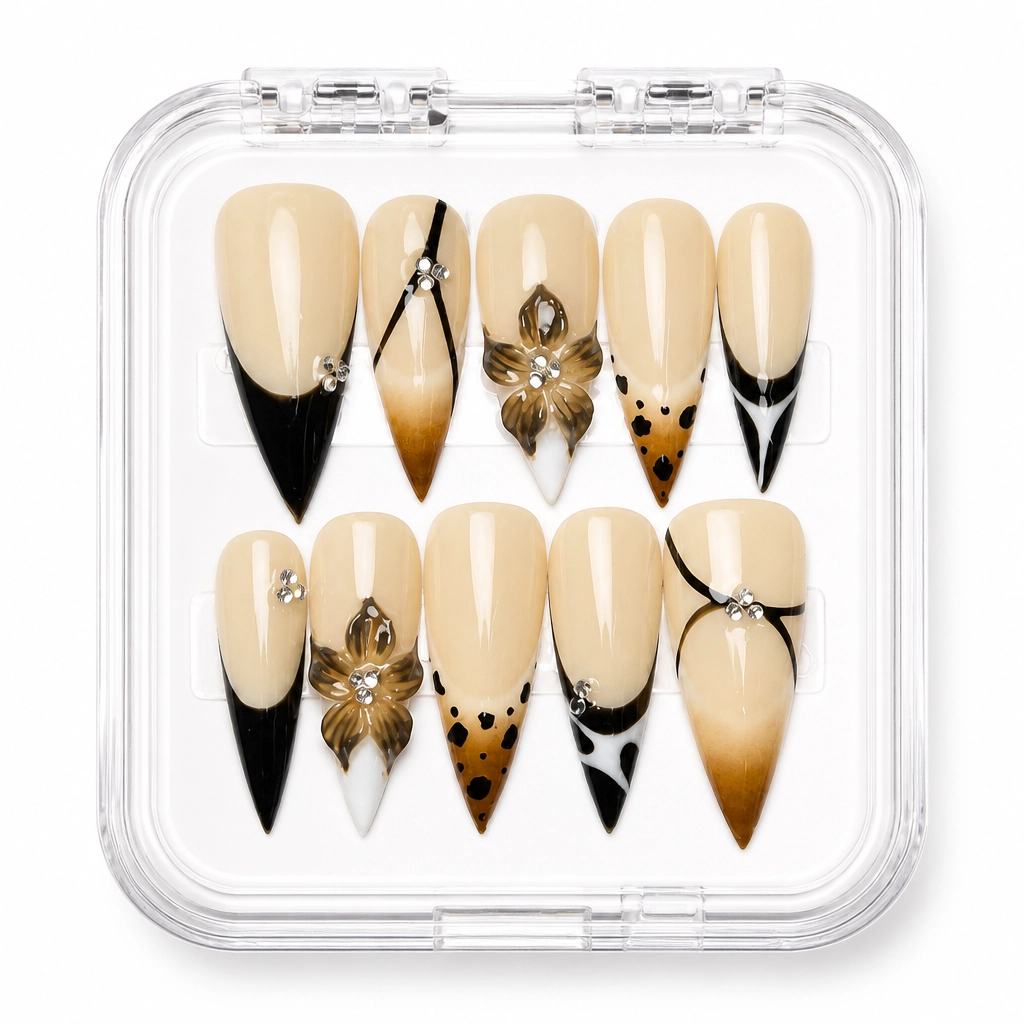 Press-on Nails Wholesale $7.90 Luxe Noir Butterfly by Yabe Vietnam