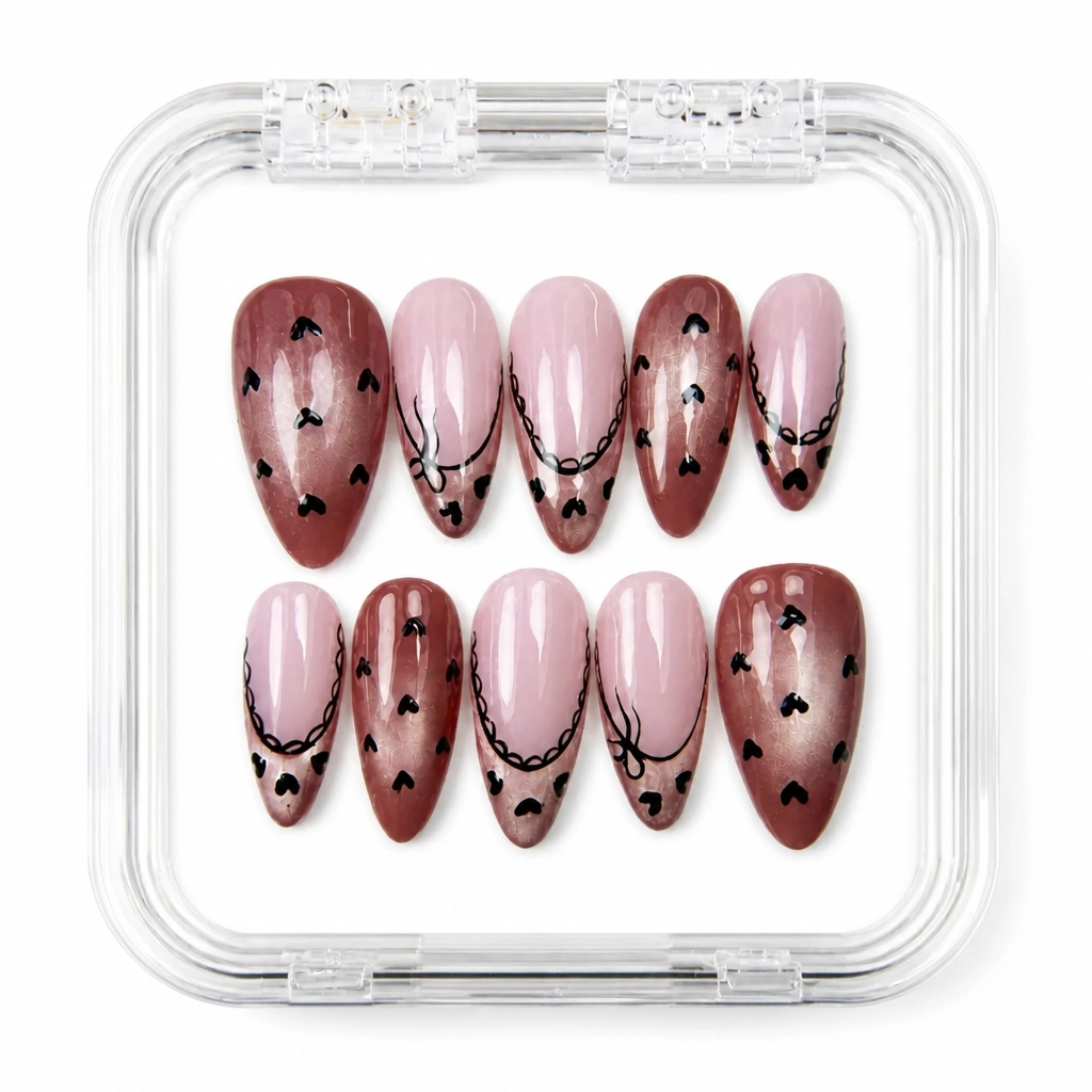 Press-on Nails Wholesale $7.90 Dusty Rose Chains by Yabe Vietnam