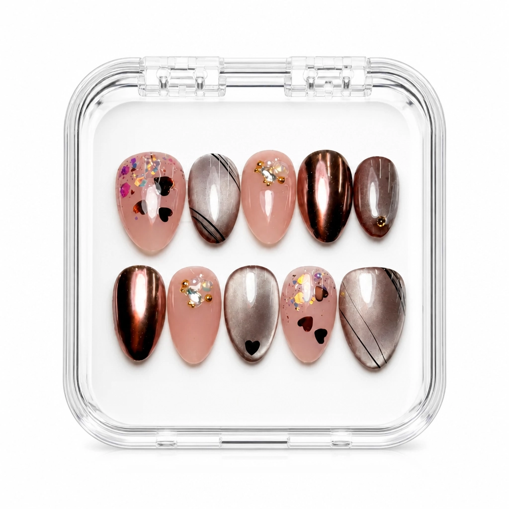 Press-on Nails Wholesale $7.90 Rose Gold Mirage by Yabe Vietnam