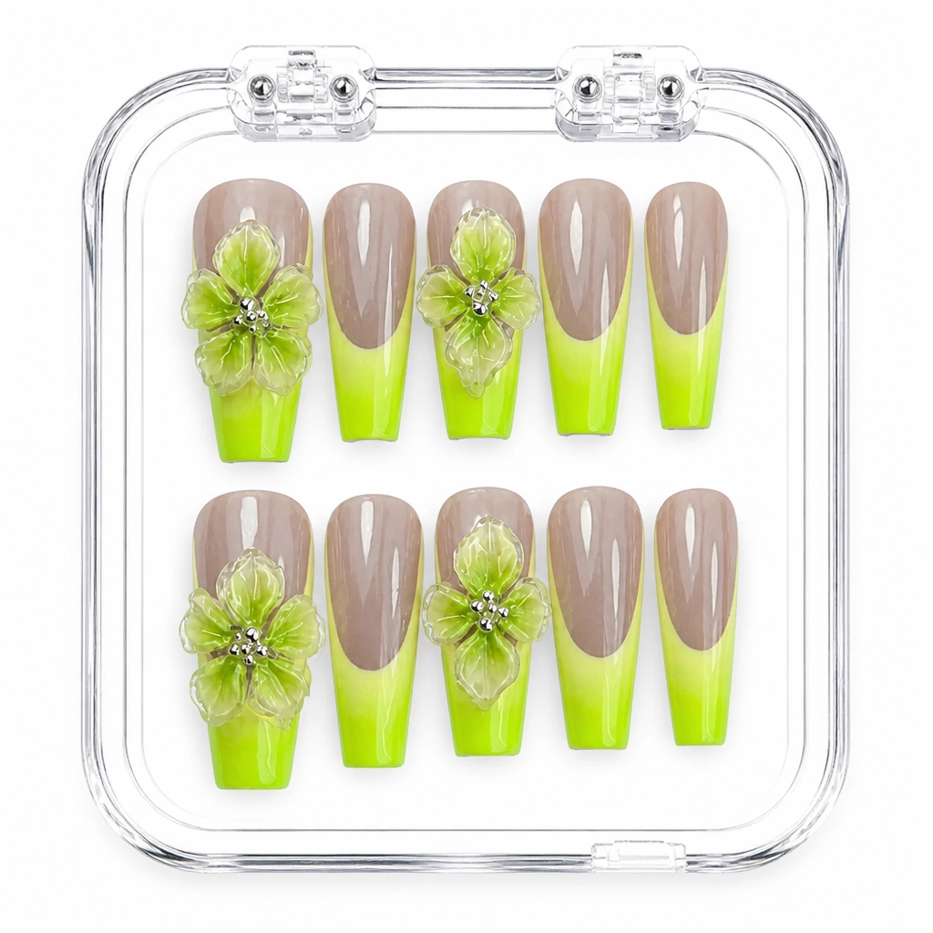 Press-on Nails Wholesale $7.90 Neon Bloom by Yabe Vietnam