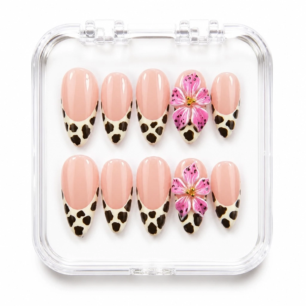 Press-on Nails Wholesale $7.90 Leopard Bloom by Yabe Vietnam