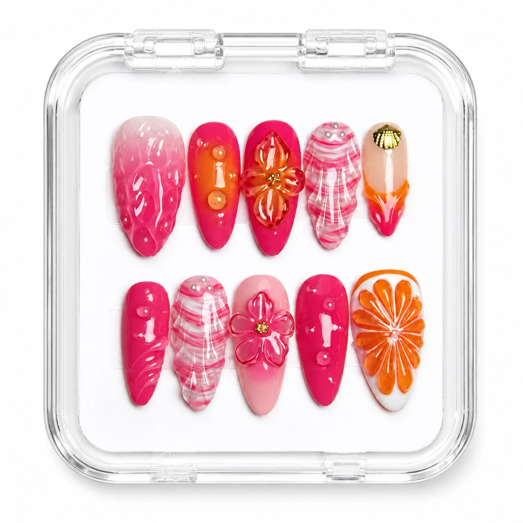 Press-on Nails Wholesale $7.90 Citrus Luxe by Yabe Vietnam
