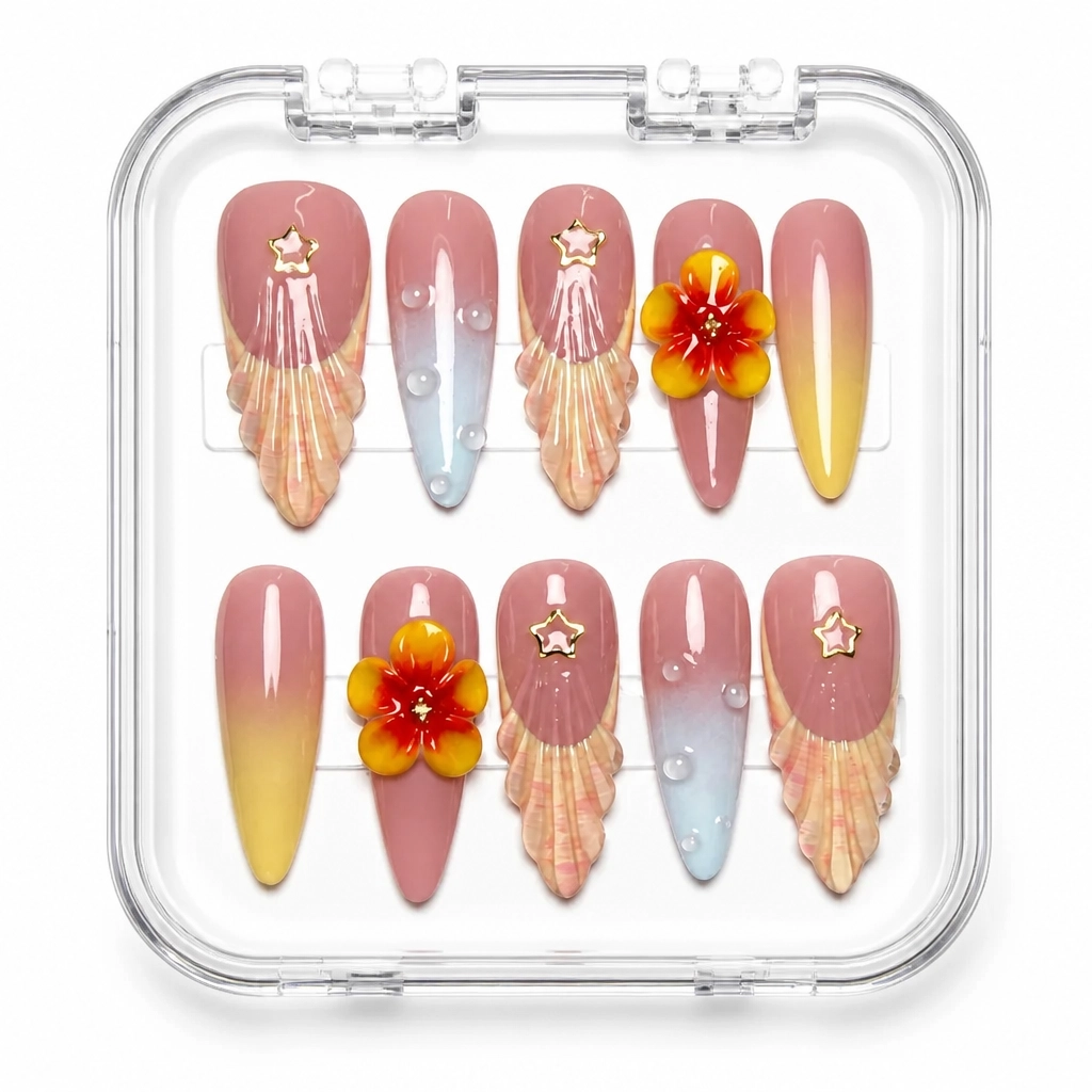 Press-on Nails Wholesale $7.90 Mauve Blossom Elegance by Yabe Vietnam