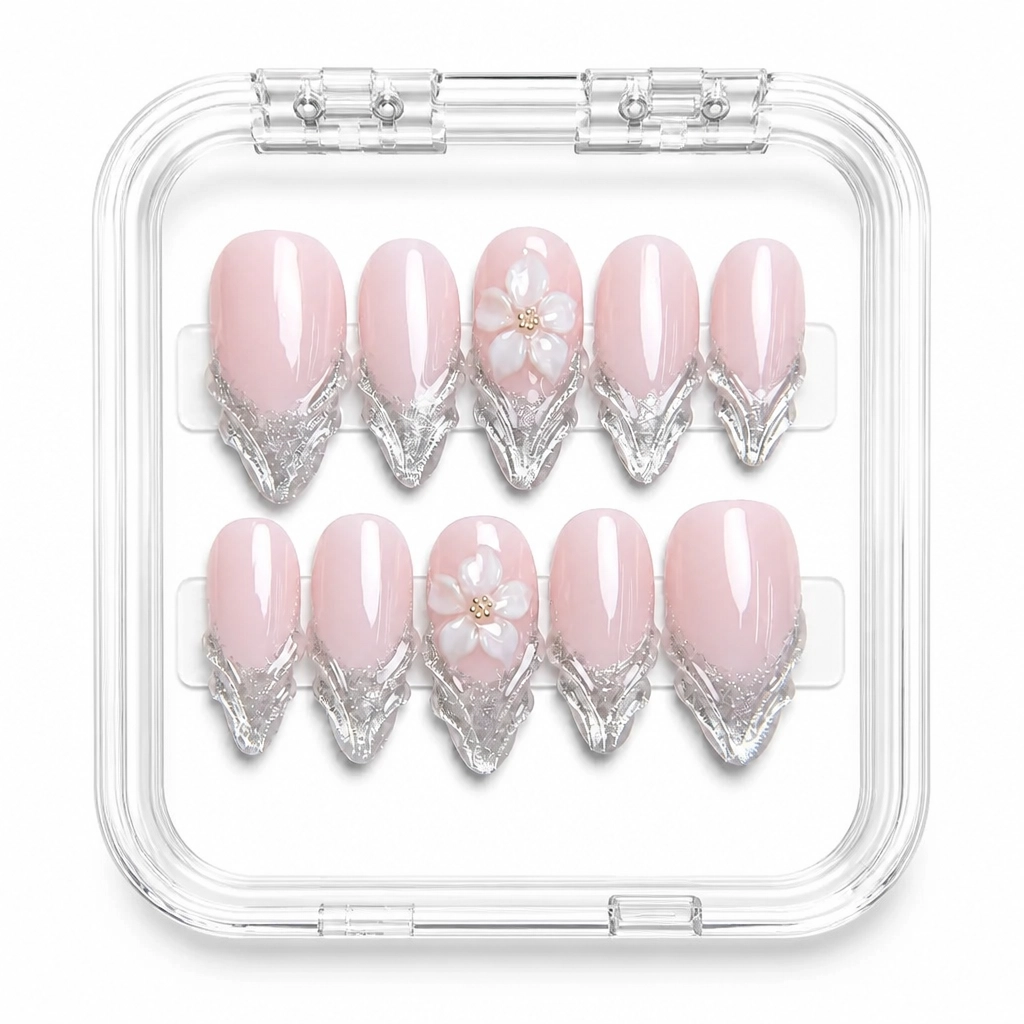 Press-on Nails Wholesale $7.90 Rose Crystalline by Yabe Vietnam