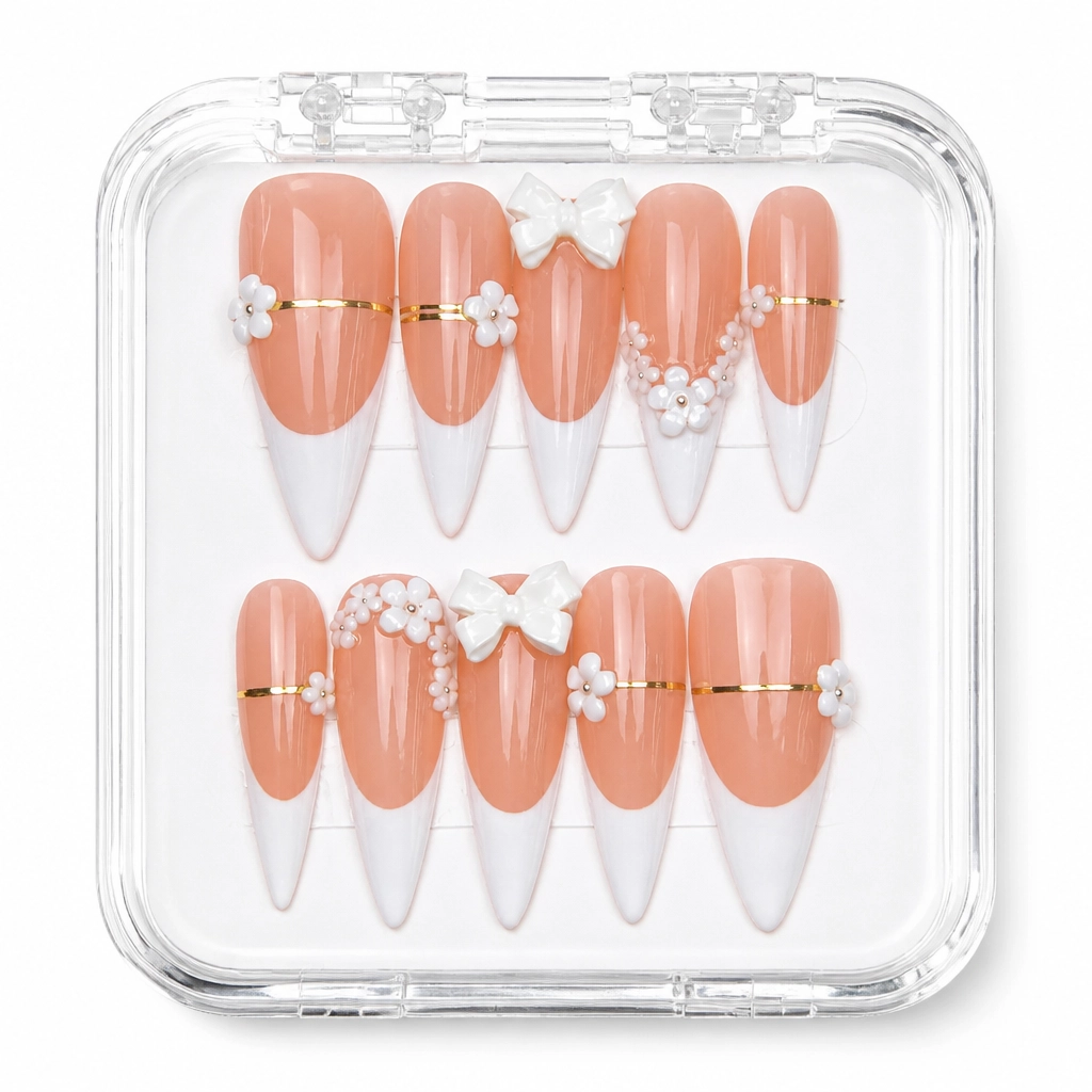 Press-on Nails Wholesale $7.90 Caramel Elegance by Yabe Vietnam