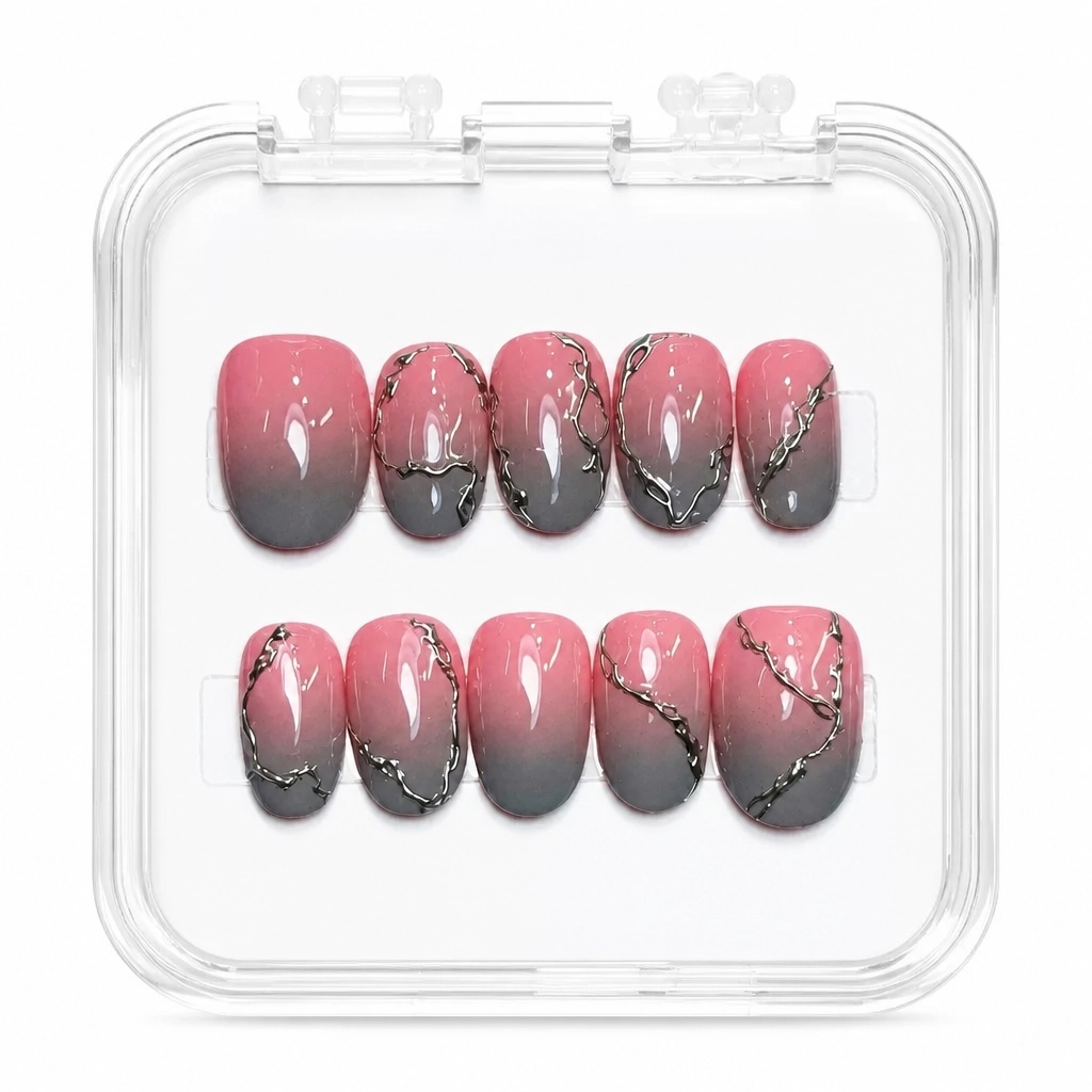 Press-on Nails Wholesale $7.90 Crimson Marble by Yabe Vietnam