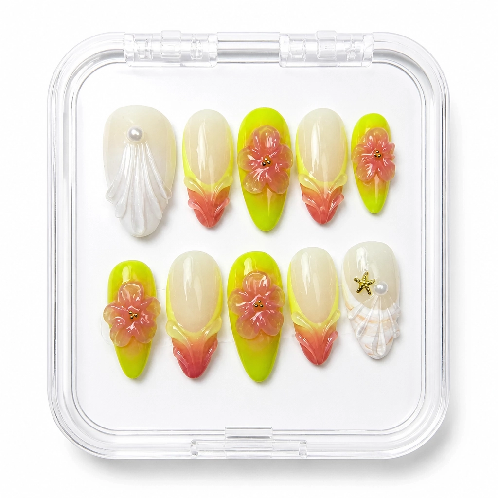 Press-on Nails Wholesale $7.90 Nude Botanical Radiance by Yabe Vietnam
