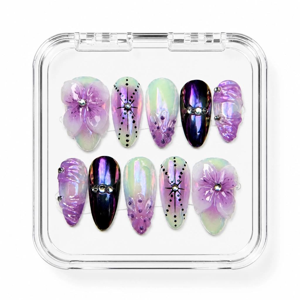 Press-on Nails Wholesale $7.90 Lavender Orchid Dreams by Yabe Vietnam