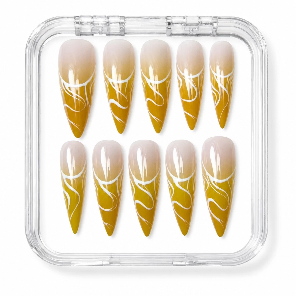Press-on Nails Wholesale $7.90 Golden Geometry by Yabe Vietnam
