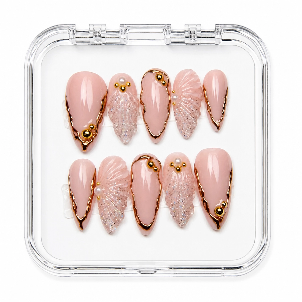Press-on Nails Wholesale $7.90 Luxe Gold Elegance by Yabe Vietnam