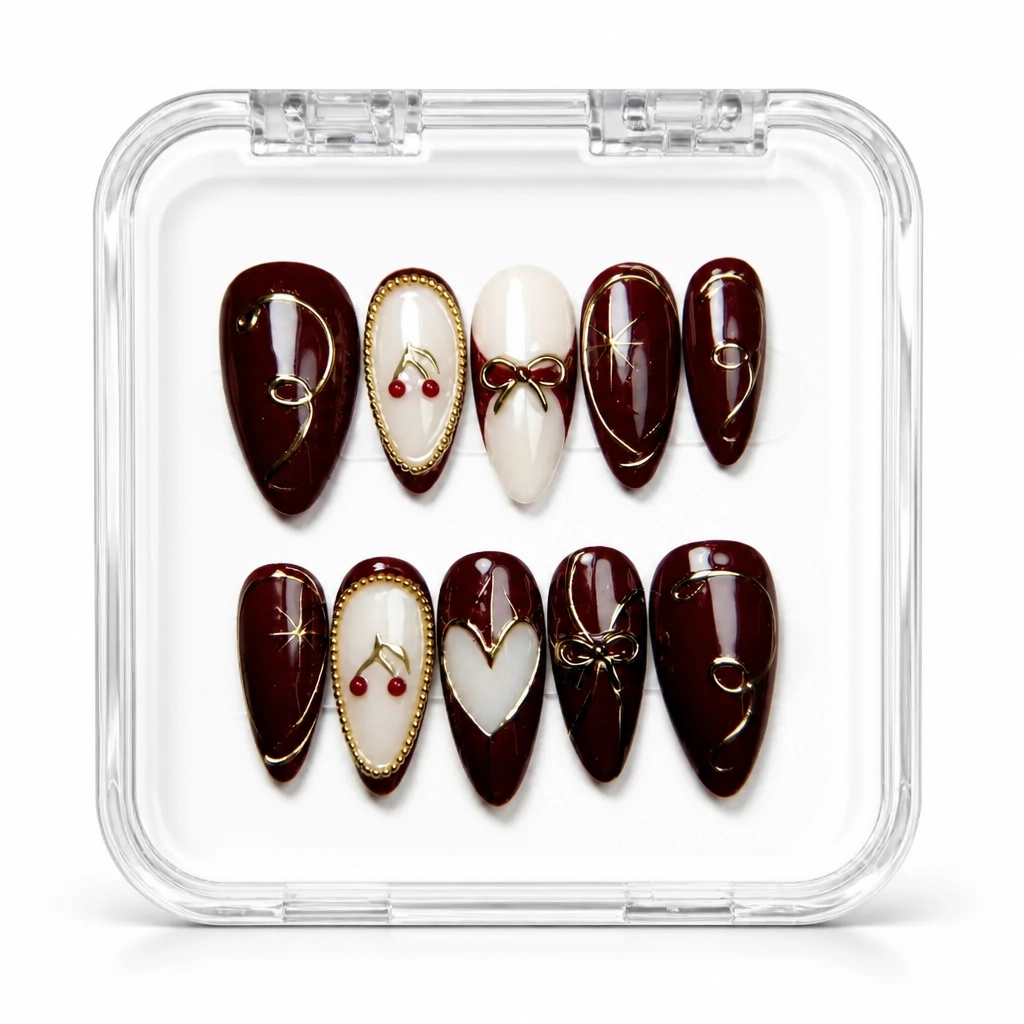 Press-on Nails Wholesale $7.90 Burgundy Luxe by Yabe Vietnam