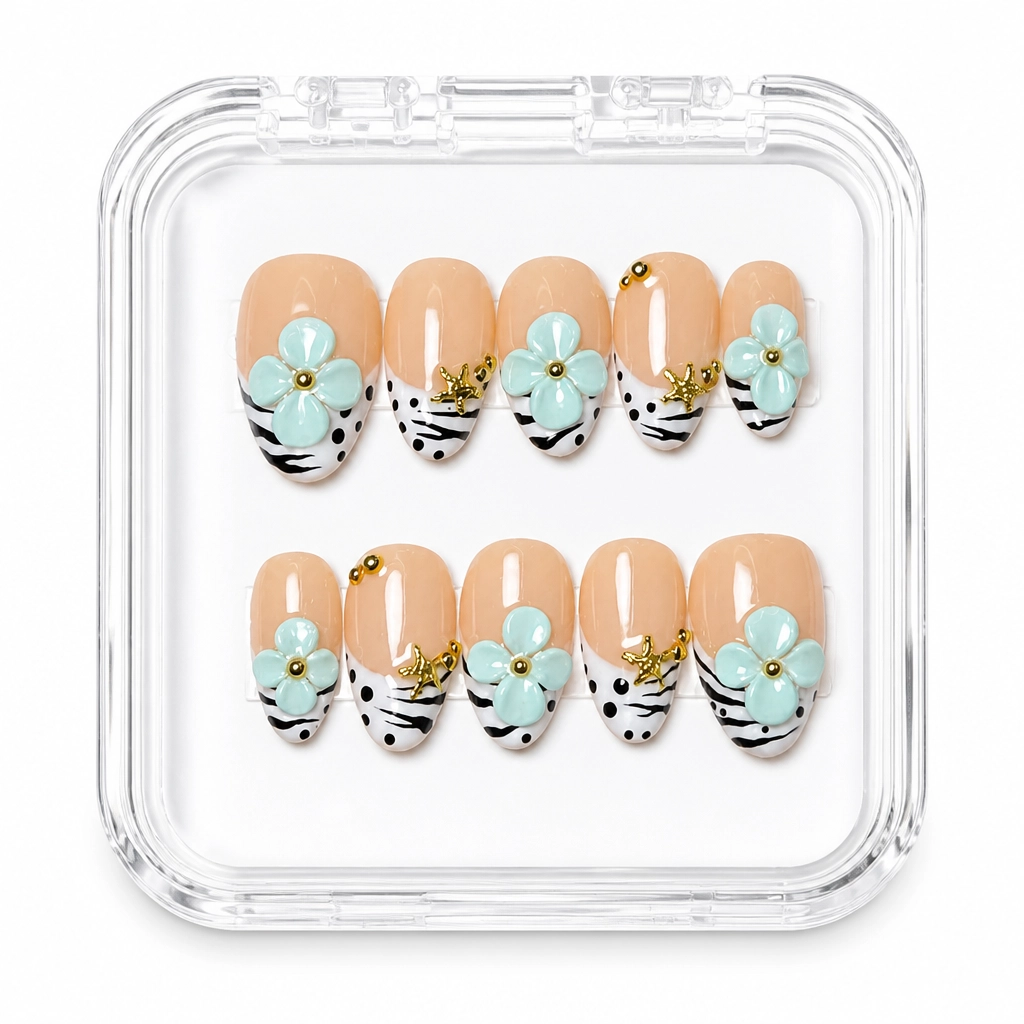Press-on Nails Wholesale $7.90 Wildflower Elegance by Yabe Vietnam