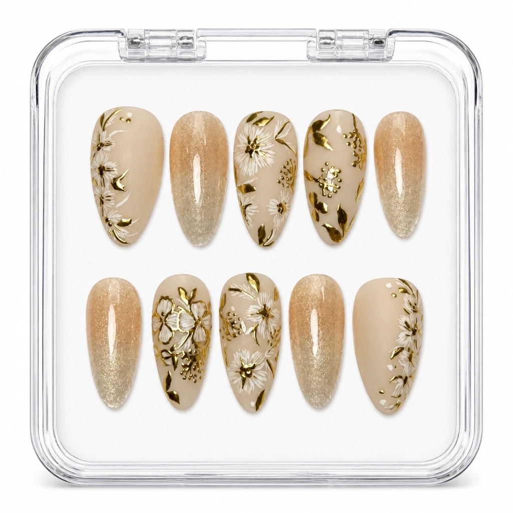 Press-on Nails Wholesale $7.90 Botanical Elegance by Yabe Vietnam
