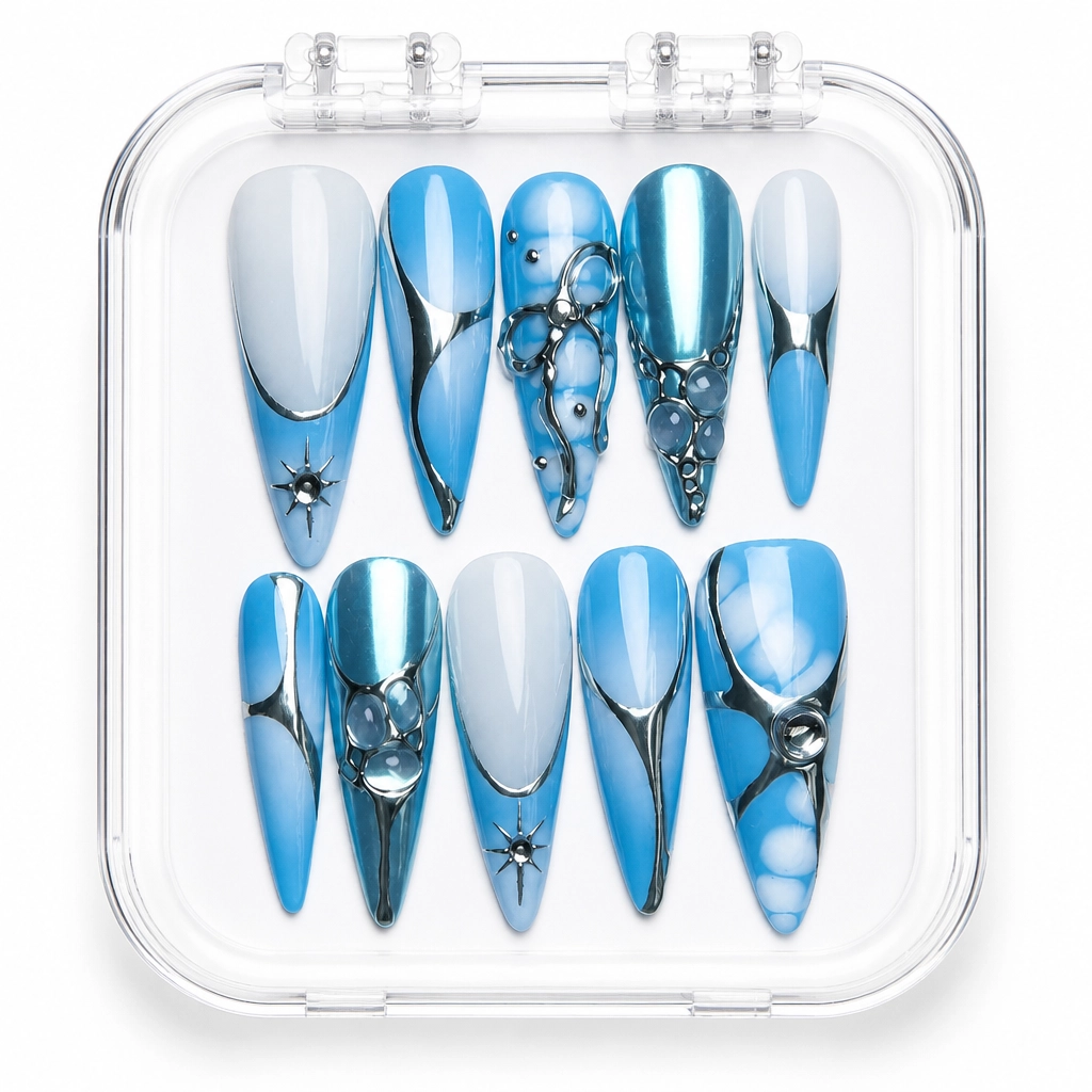 Press-on Nails Wholesale $7.90 Oceanic Radiance by Yabe Vietnam
