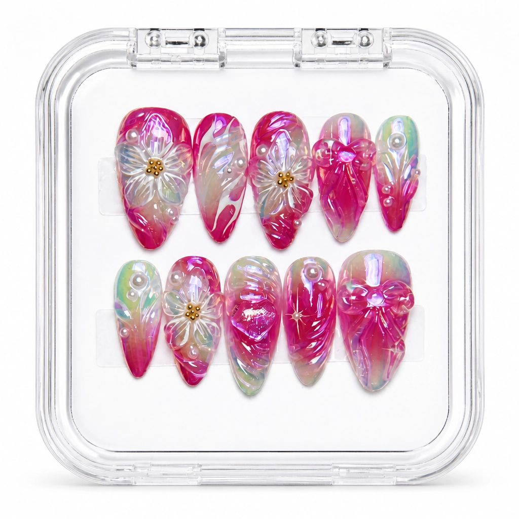 Press-on Nails Wholesale $7.90 Floral Bloom by Yabe Vietnam