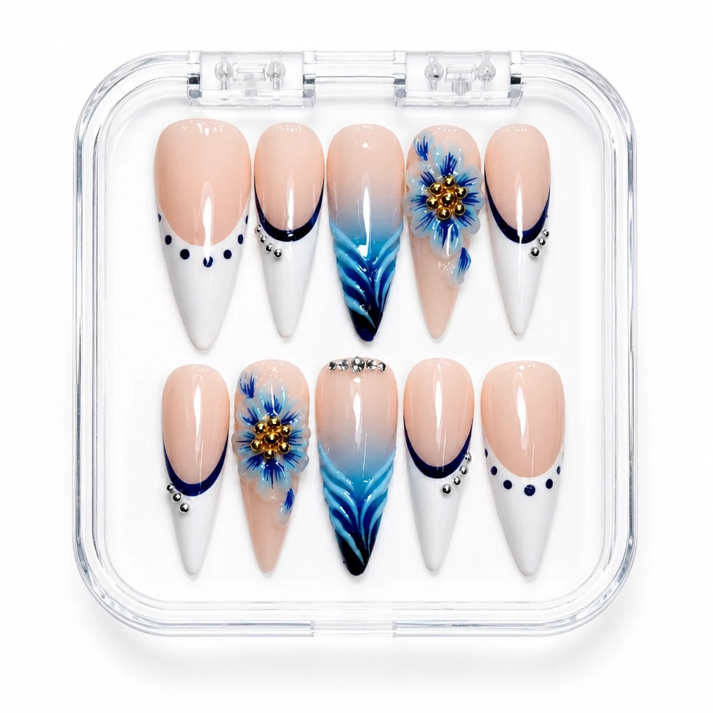 Press-on Nails Wholesale $7.90 Nude Bloom Elegance by Yabe Vietnam