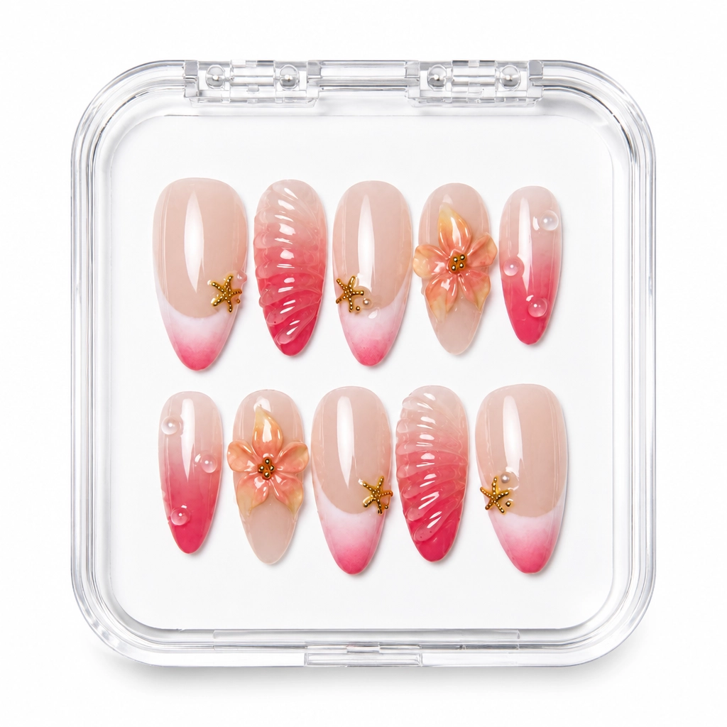 Press-on Nails Wholesale $7.90 Satin Blossom by Yabe Vietnam