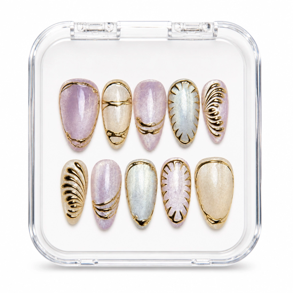 Press-on Nails Wholesale $7.90 Opalescent Shell Luxe by Yabe Vietnam