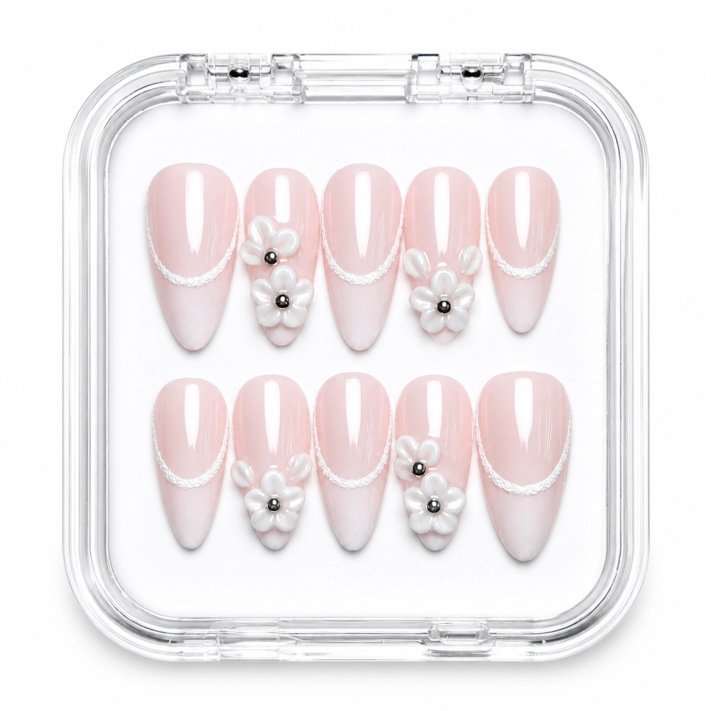 Press-on Nails Wholesale $7.90 Blush Bow Elegance by Yabe Vietnam
