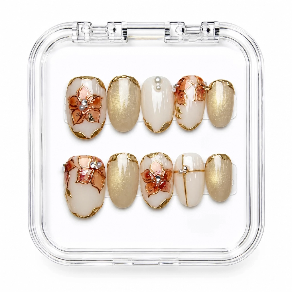 Press-on Nails Wholesale $7.90 Amber Luxe Quartz by Yabe Vietnam