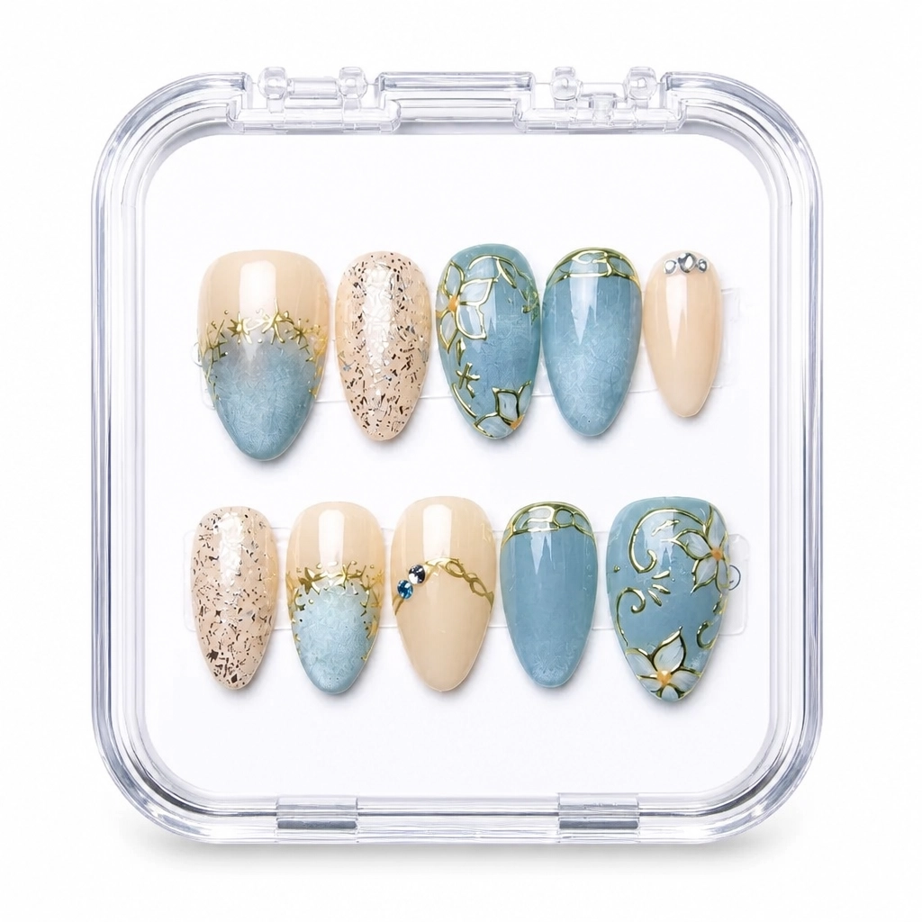 Press-on Nails Wholesale $7.90 Coastal Serenity by Yabe Vietnam