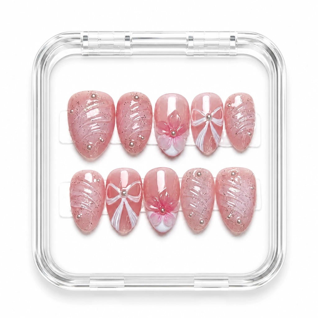 Press-on Nails Wholesale $7.90 Dusty Rose Glam by Yabe Vietnam