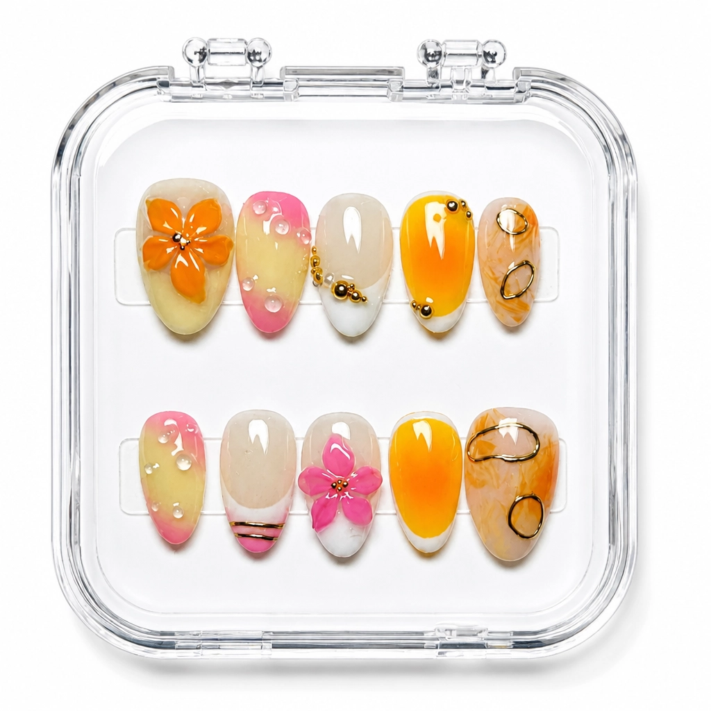 Press-on Nails Wholesale $7.90 Autumn Blooms by Yabe Vietnam