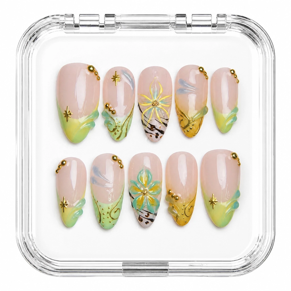 Press-on Nails Wholesale $7.90 Citrus Bloom by Yabe Vietnam