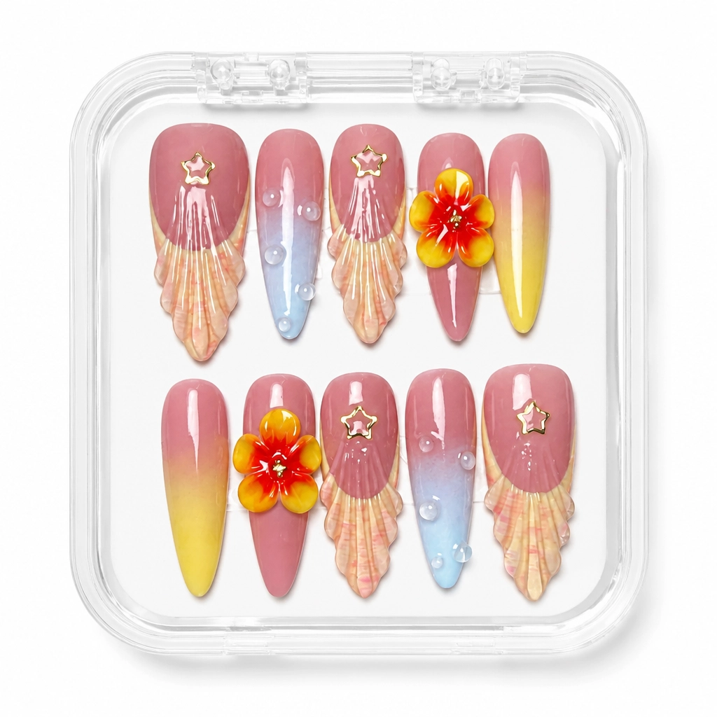 Press-on Nails Wholesale $7.90 Sunset Elegance by Yabe Vietnam