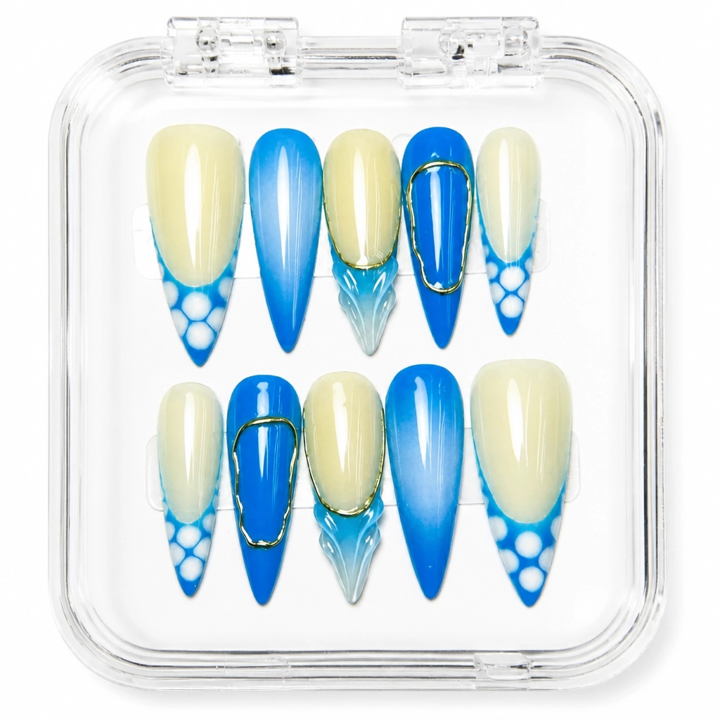 Press-on Nails Wholesale $7.90 Azure Geometry by Yabe Vietnam