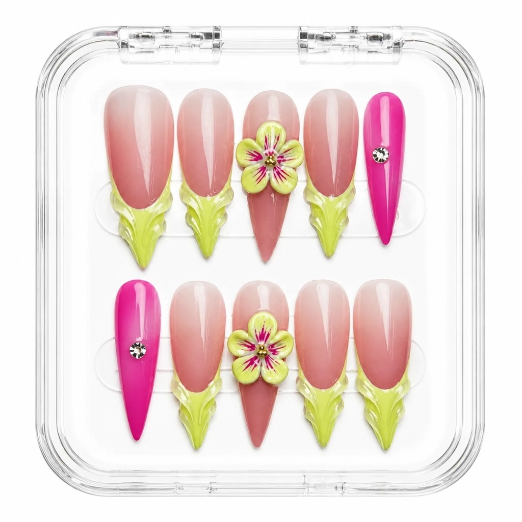 Press-on Nails Wholesale $7.90 Rose Botanical Blush by Yabe Vietnam