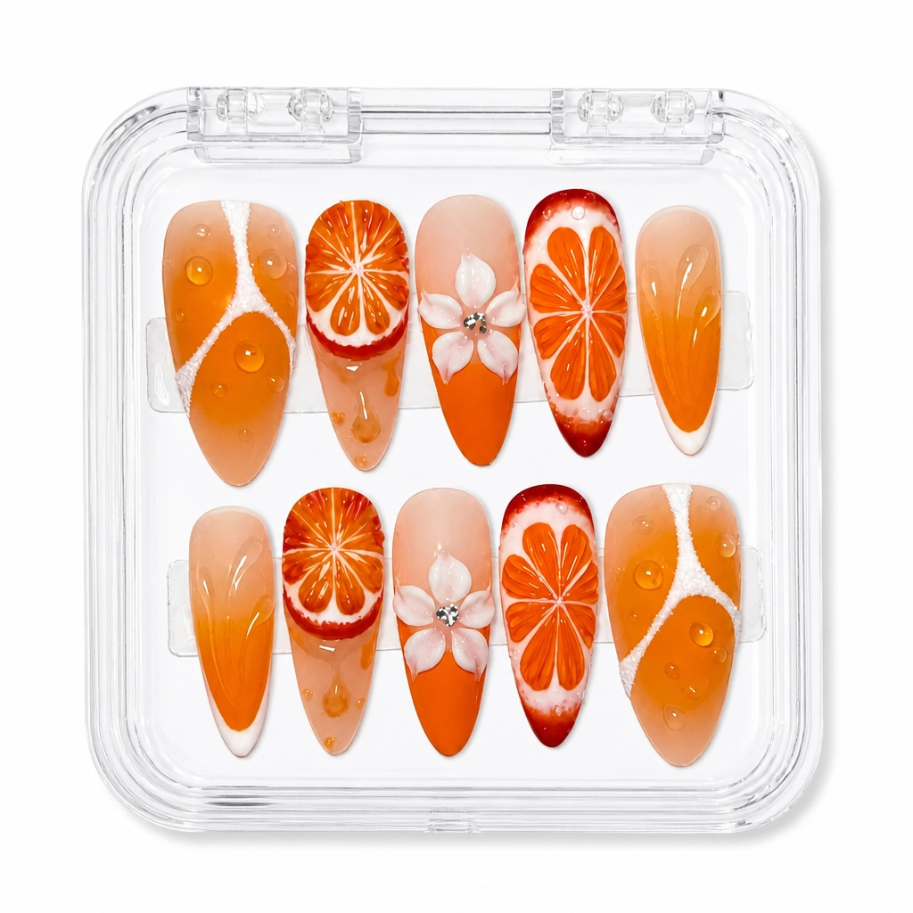 Press-on Nails Wholesale $7.90 Citrus Blossom by Yabe Vietnam