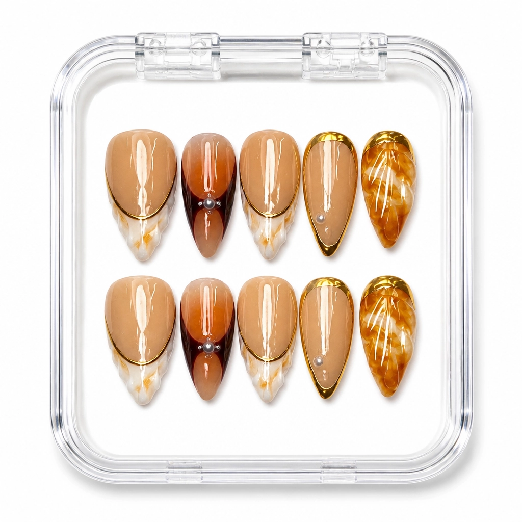Press-on Nails Wholesale $7.90 Amber Glissade by Yabe Vietnam