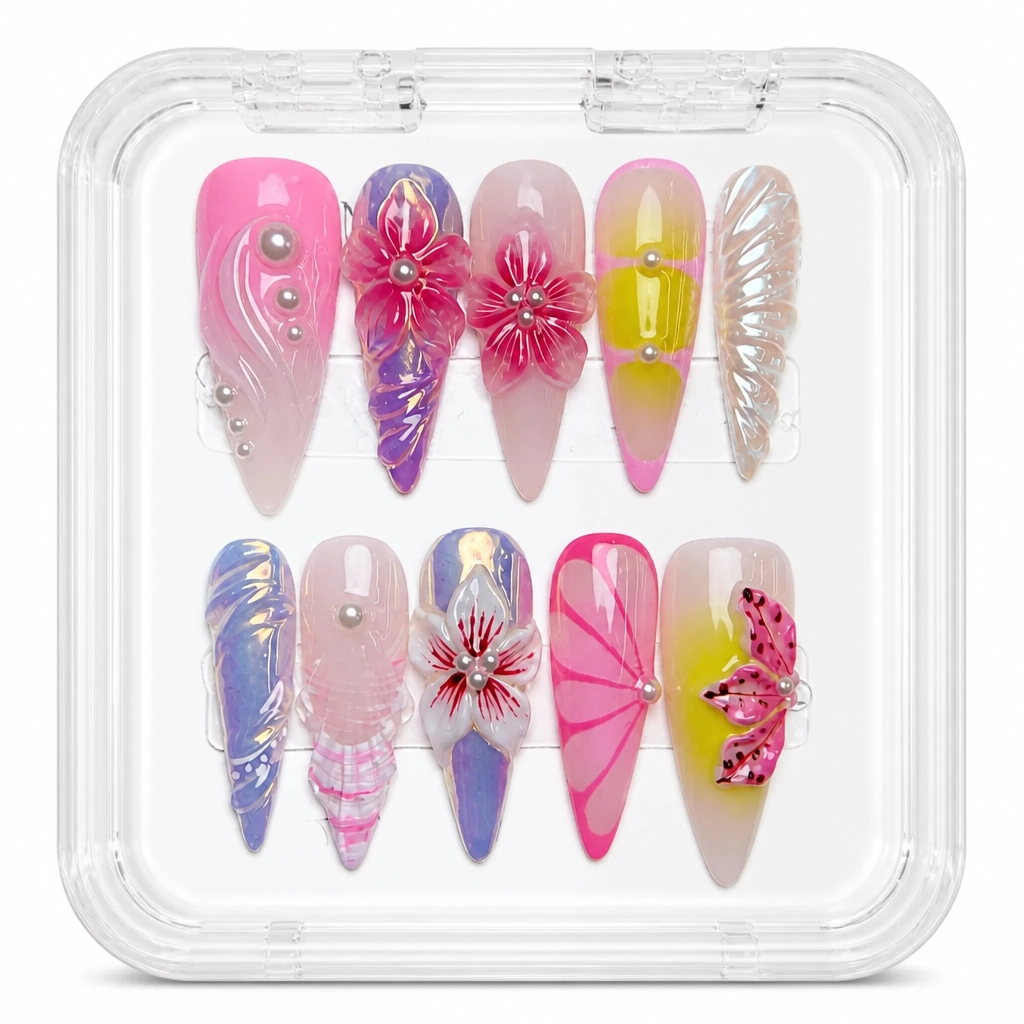 Press-on Nails Wholesale $7.90 Floral Prism by Yabe Vietnam