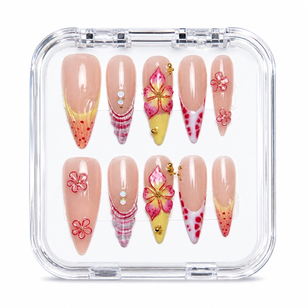 Press-on Nails Wholesale $7.90 Rosé Plaid Luxe by Yabe Vietnam