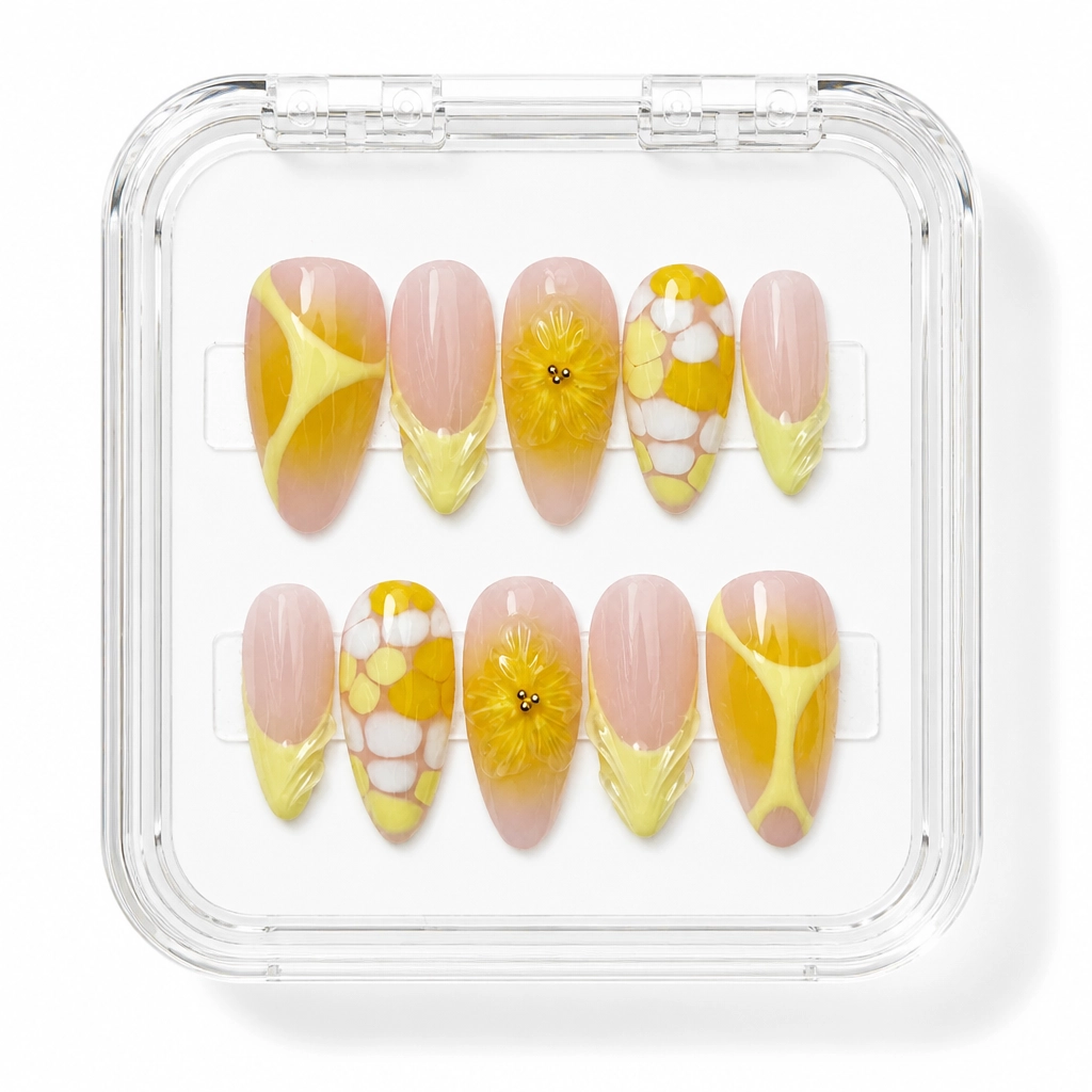 Press-on Nails Wholesale $7.90 Golden Geometry Luxe by Yabe Vietnam