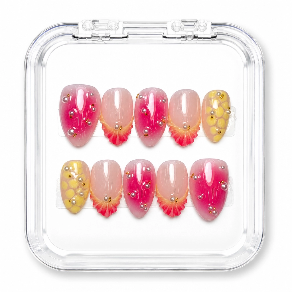 Press-on Nails Wholesale $7.90 Poppy Glamour by Yabe Vietnam