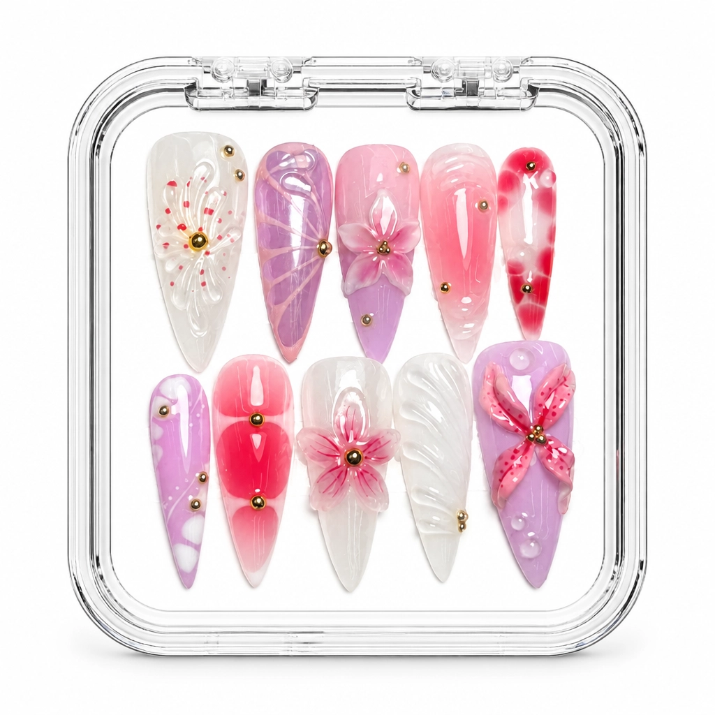 Press-on Nails Wholesale $7.90 Nude Bloom Stiletto by Yabe Vietnam
